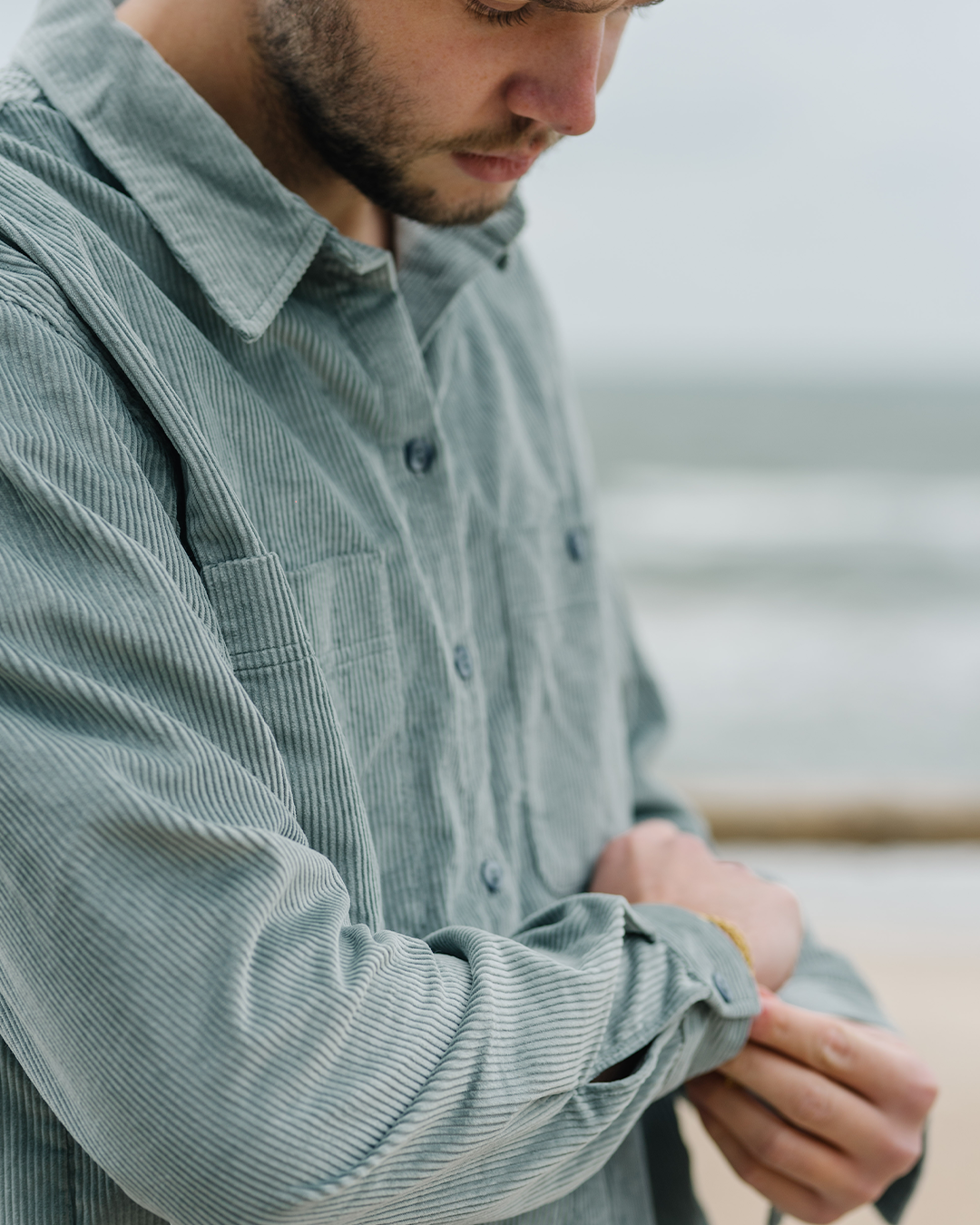 ICE GREY CORD SHIRT